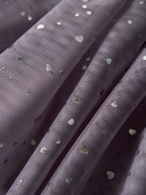 NAME IT Tyl Nederdel Terana Lavender Gray Silver Foil